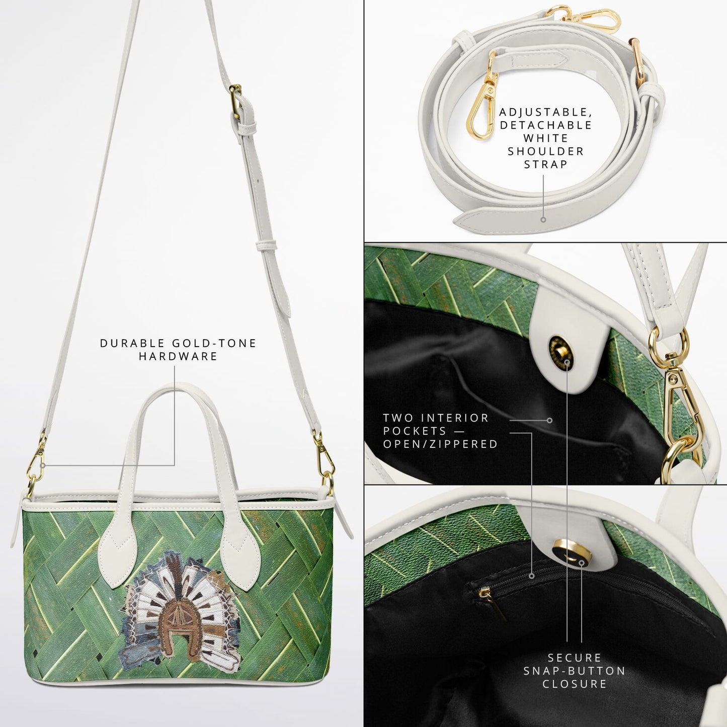 Coconut Leaf, Dhoeri Leather Tote Bag