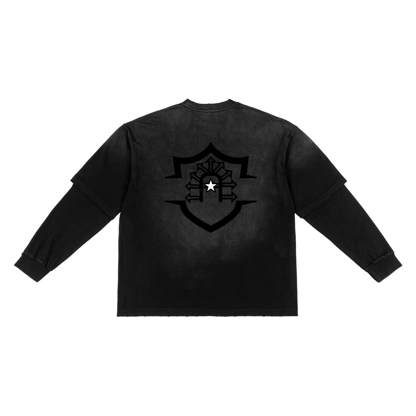 Sunfade Hand-Frayed Faux Two-Piece T-Shirt