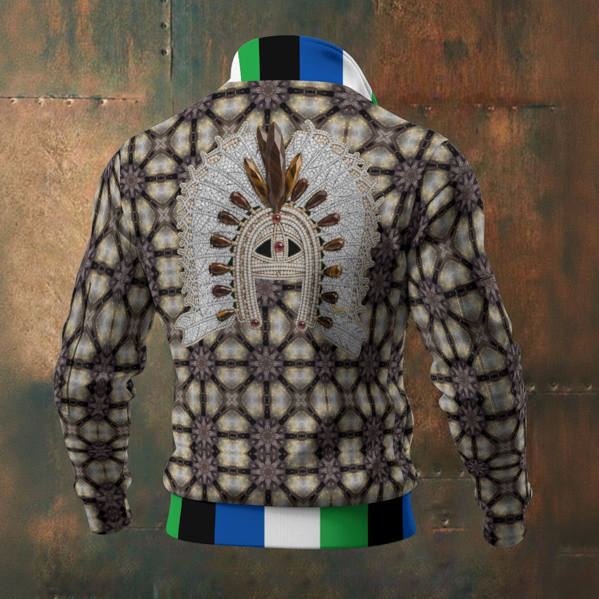 All-Over Print Men's Thick Knit Fleece Jacket