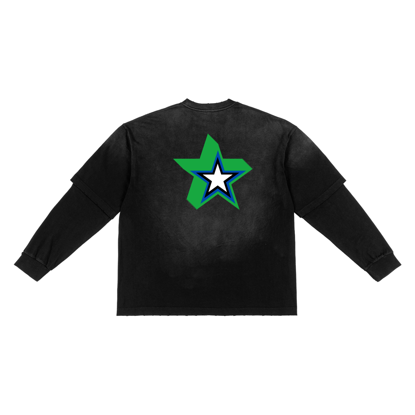 Sunfade Hand-Frayed Faux Two-Piece T-Shirt