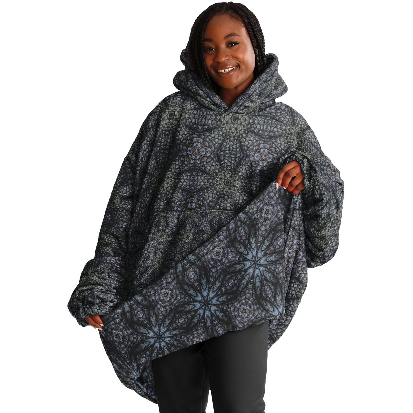 Crocodile skin pattern - Reversible Snug Hoodie - AOP