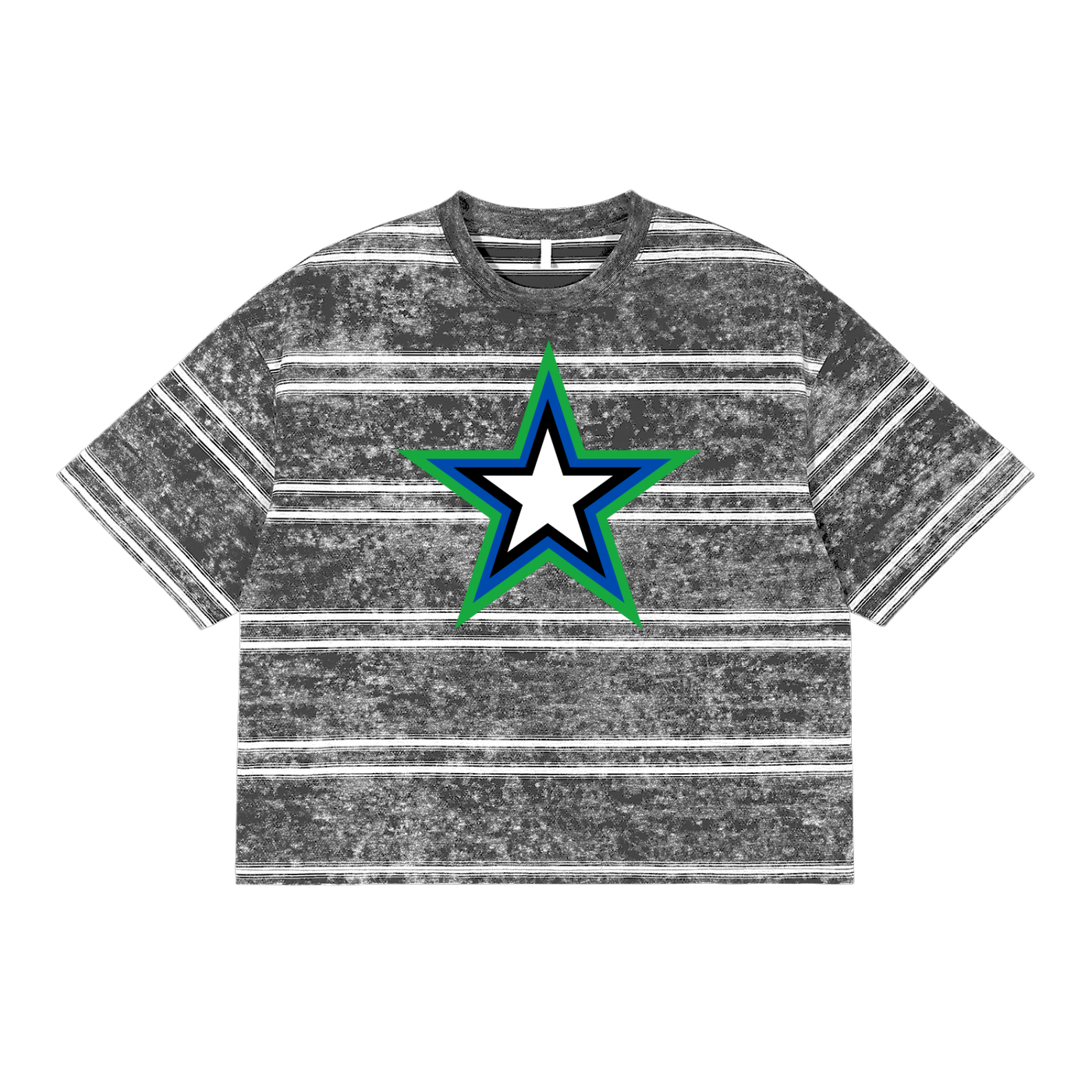 Snow Washed Stripe Boxy T-shirt