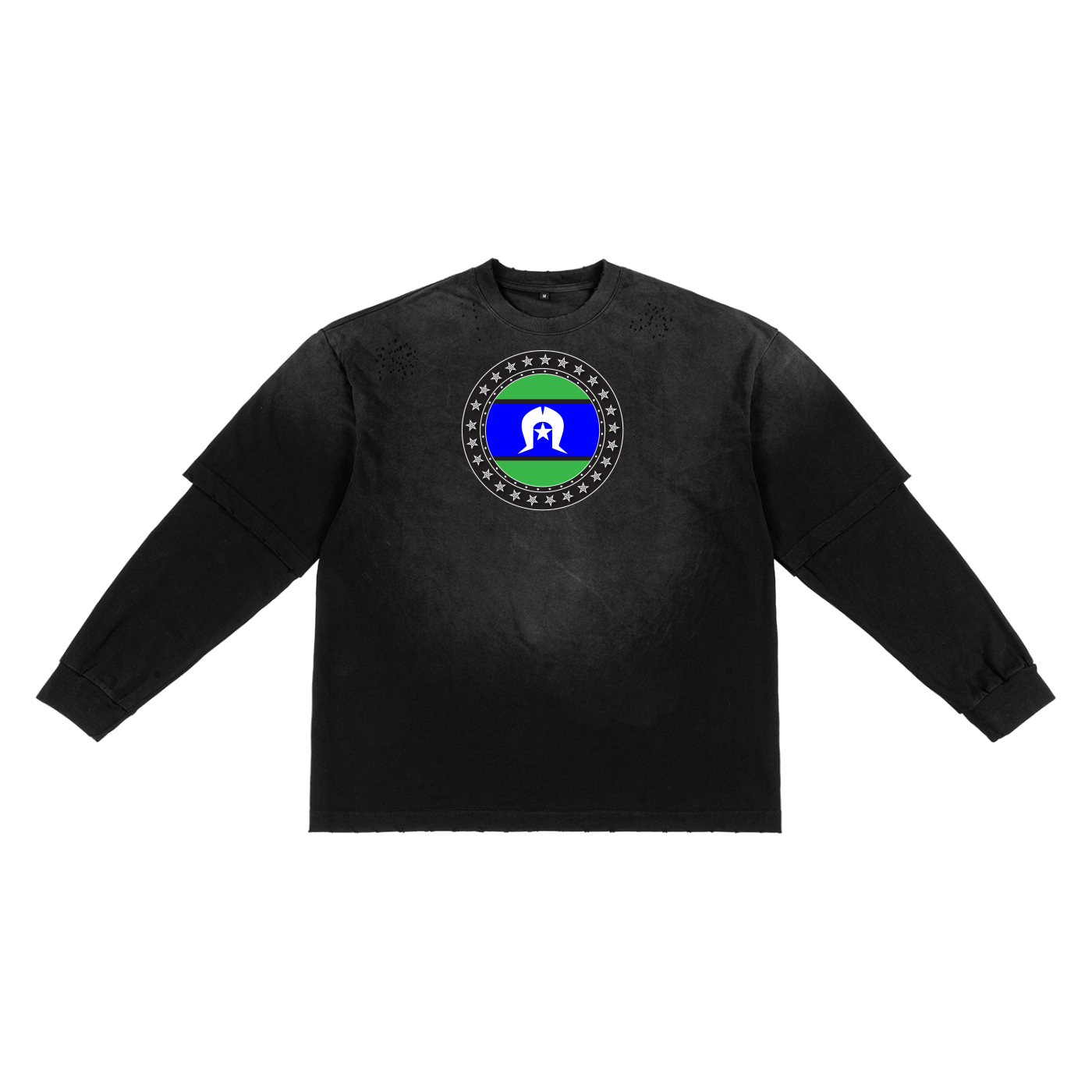 Sunfade Hand-Frayed Faux Two-Piece T-Shirt