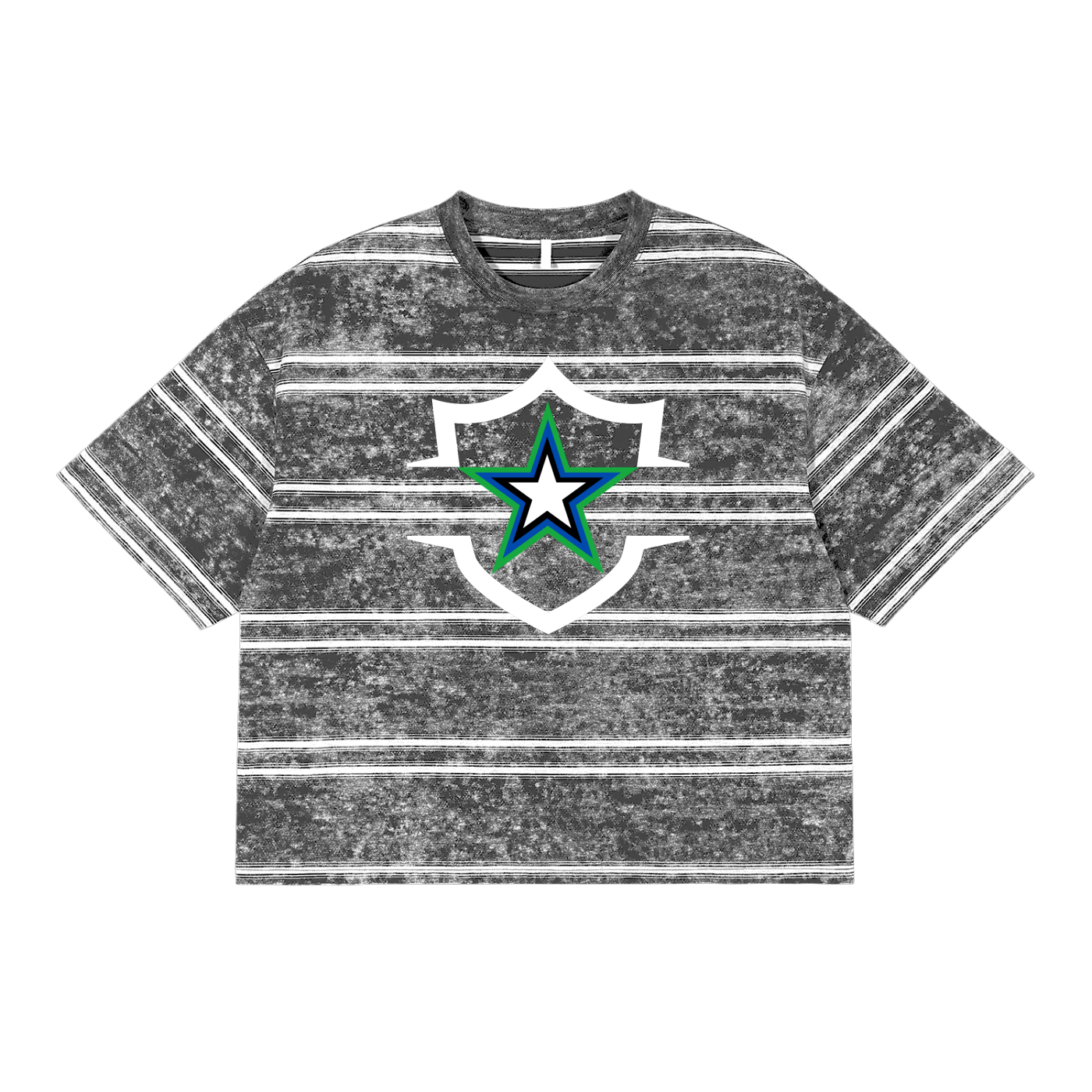 Snow Washed Stripe Boxy T-shirt