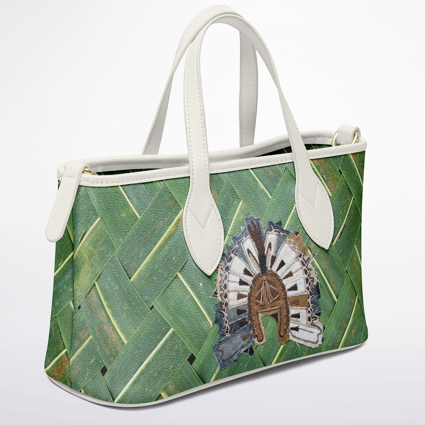 Coconut Leaf, Dhoeri Leather Tote Bag