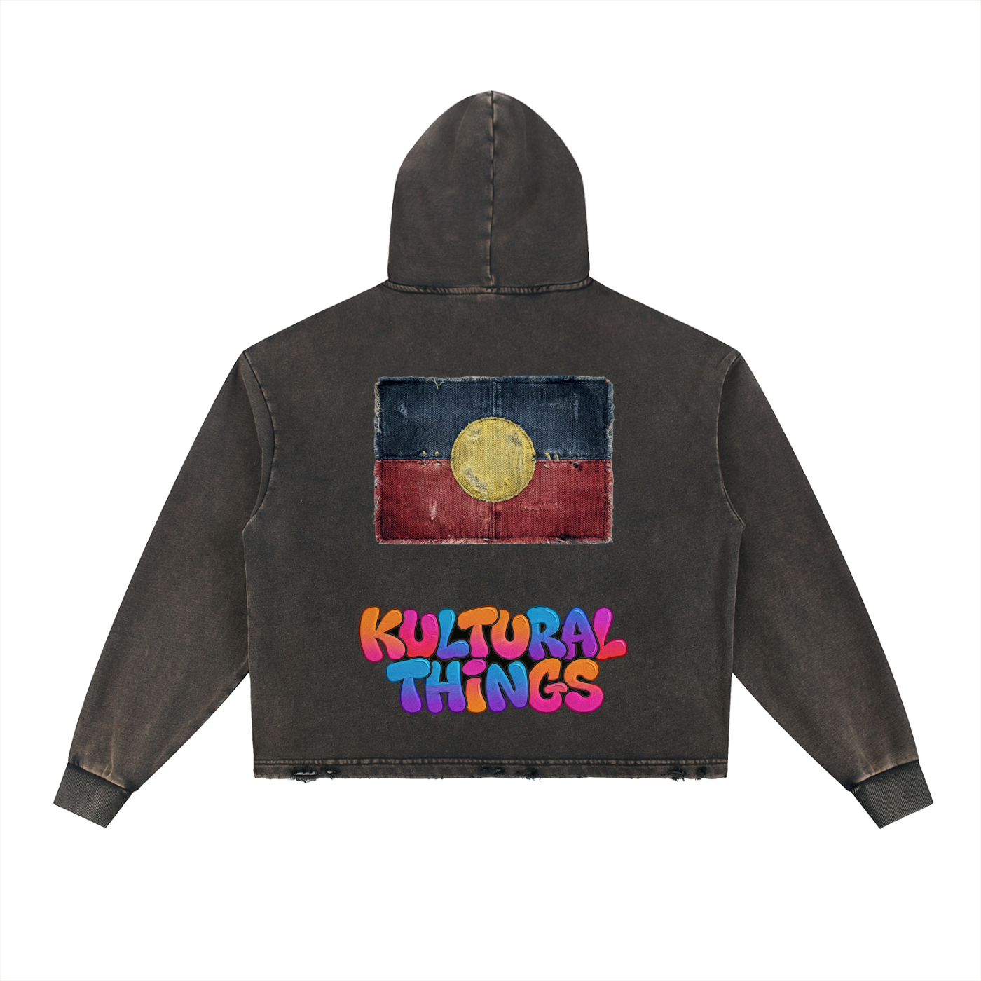 Aboriginal And Kultural Things Vintage Washed Frayed-Hem Hoodie