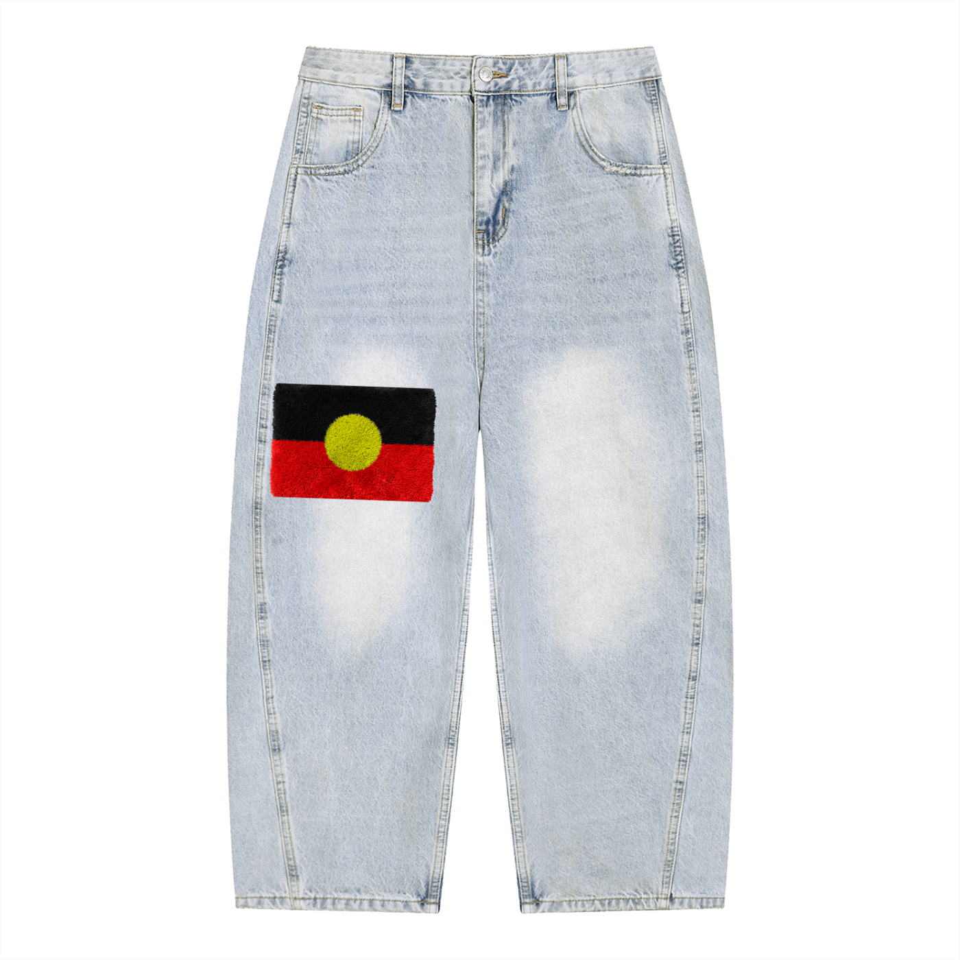 Men's Vintage Wash Sunfade Barrel Leg Jeans