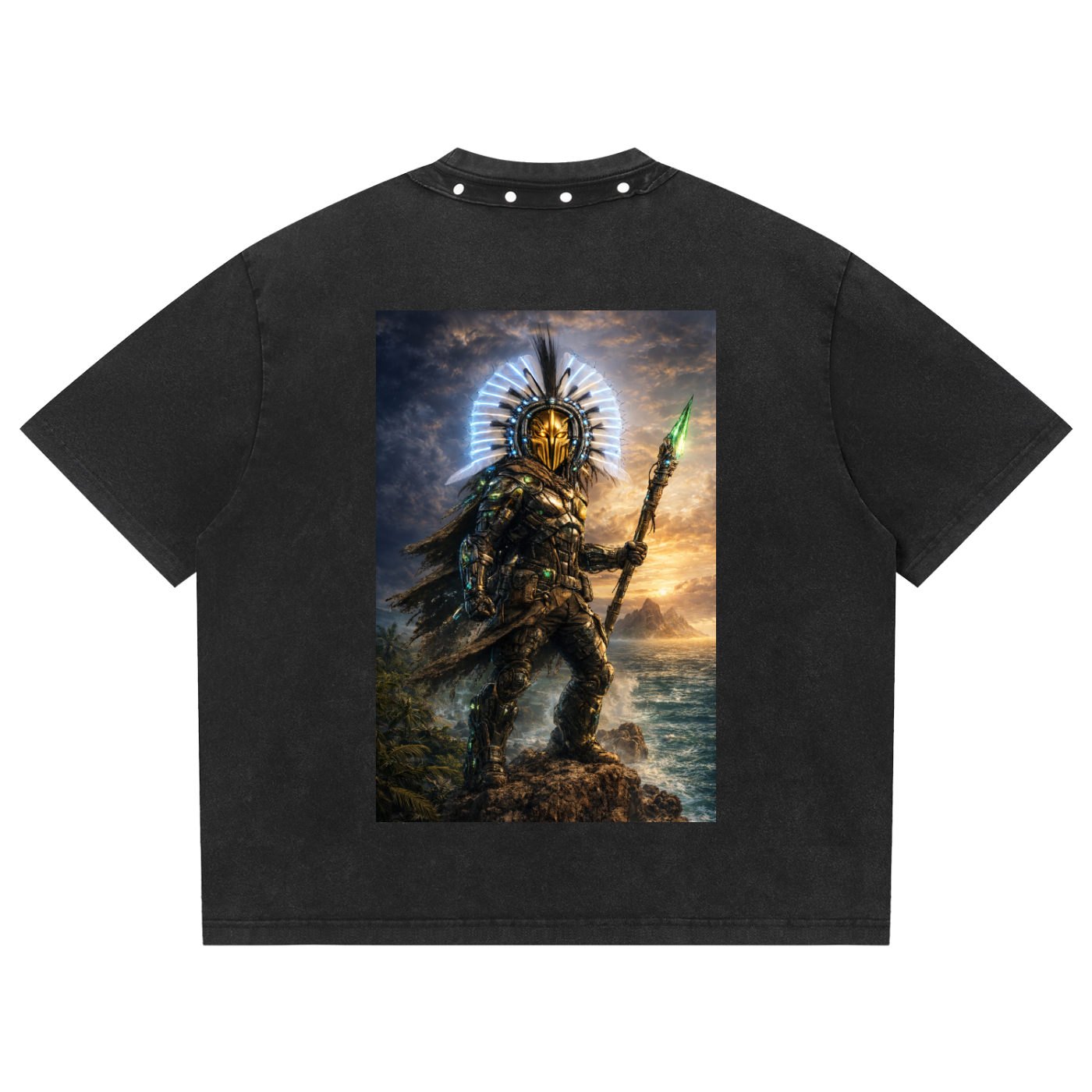 Torres Strait Islander, future Cyber Warrior, Studded T-Shirt.