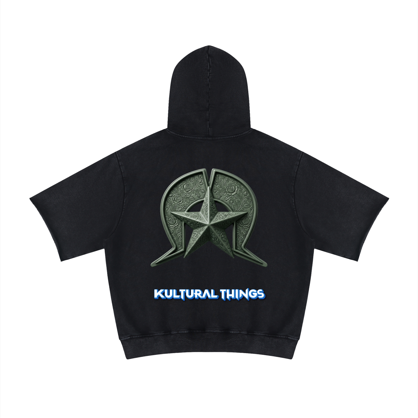 Unisex Mineral Wash Short Sleeve Hoodie