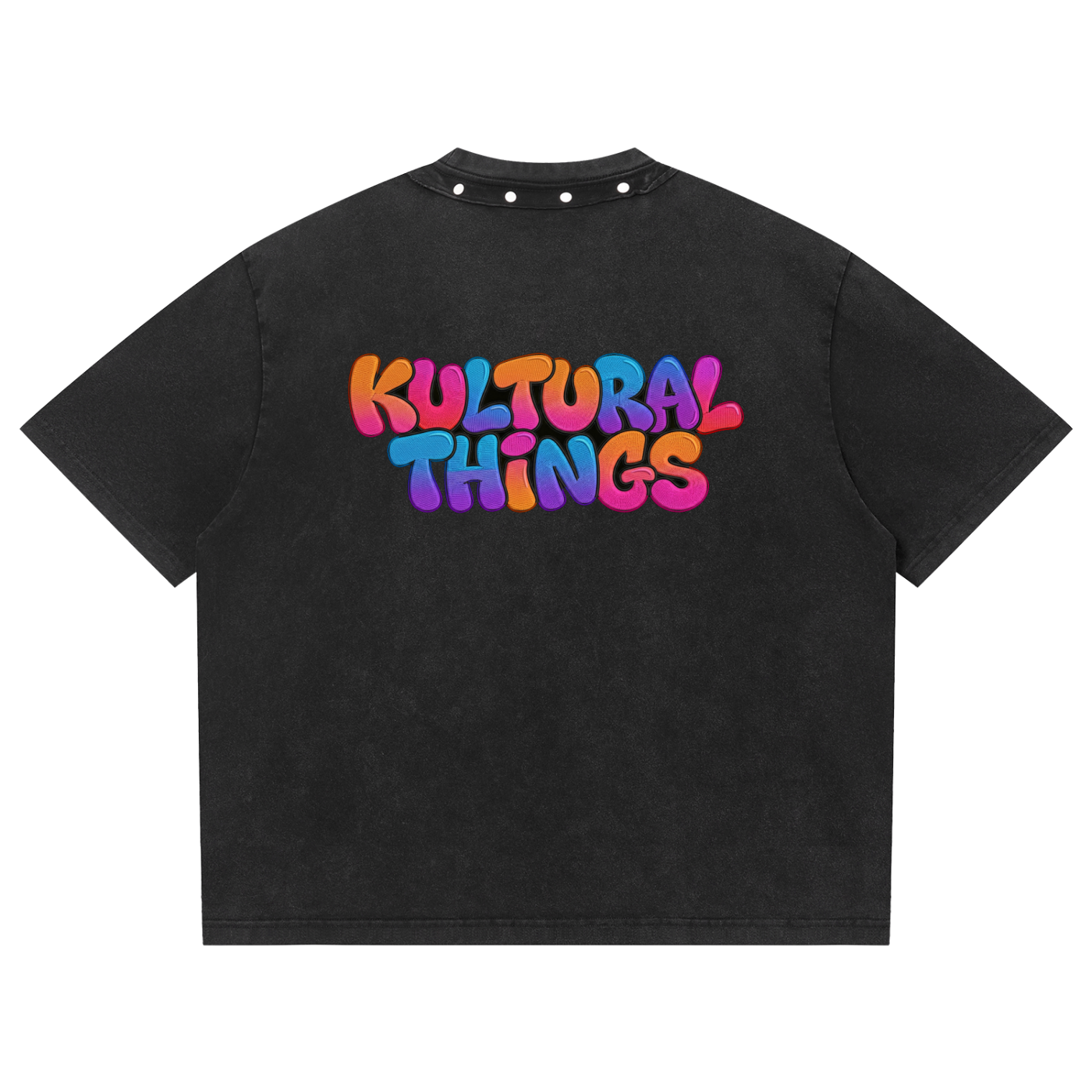 Kultural Things Unisex Washed Boxy Studded T-Shirt