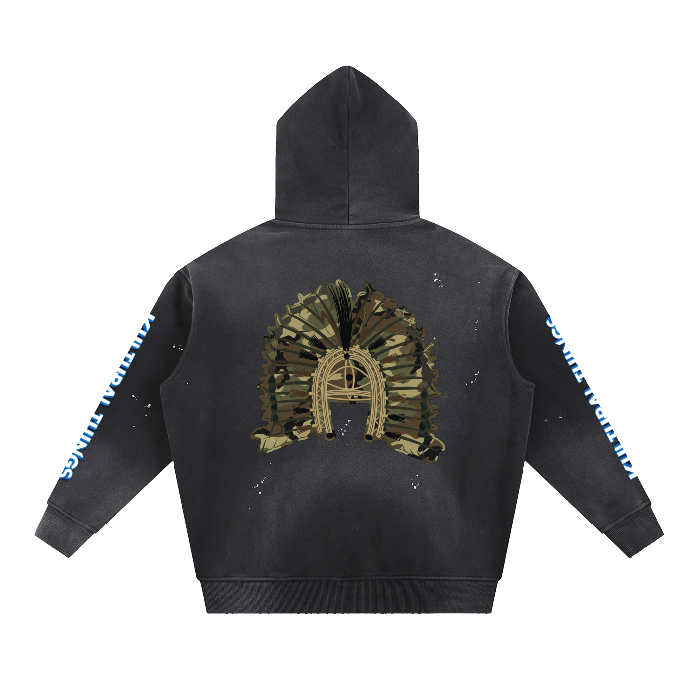 Vintage Washed Frayed Fleece Hoodie