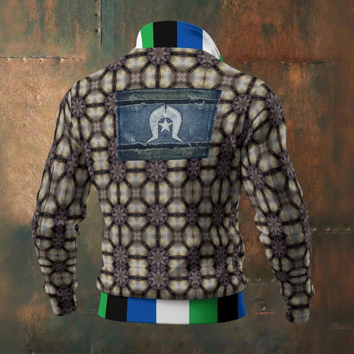 Sea Mullet Pattern Design All-Over Print Men's Thick Knit Fleece Jacket