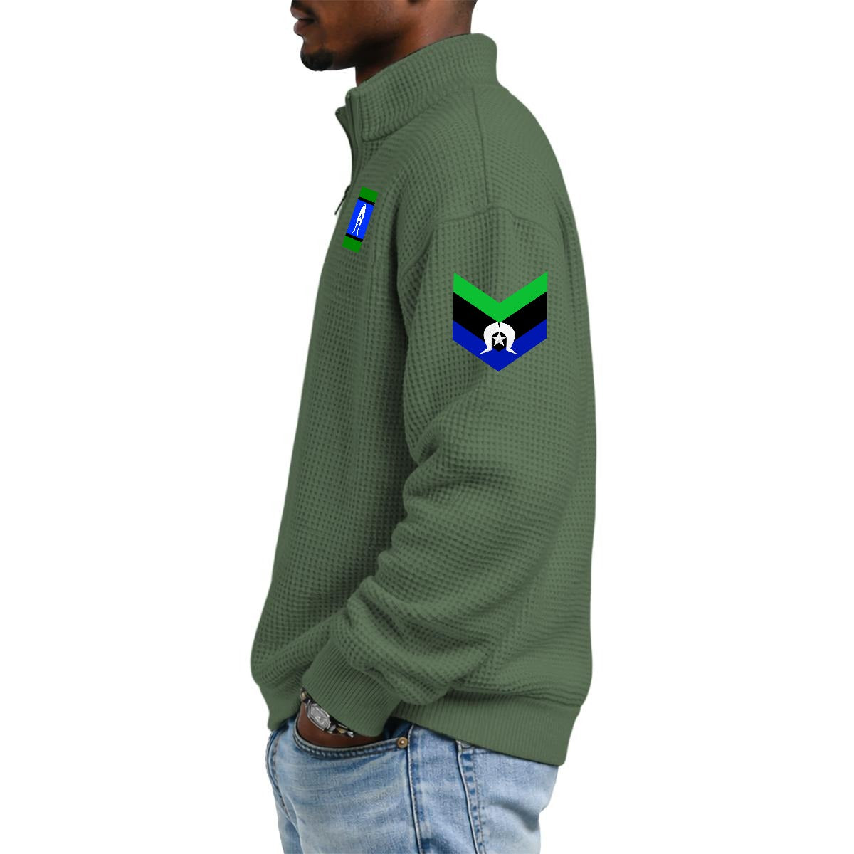 Torres Strait Men's Waffle Knit Casual Sweatshirt