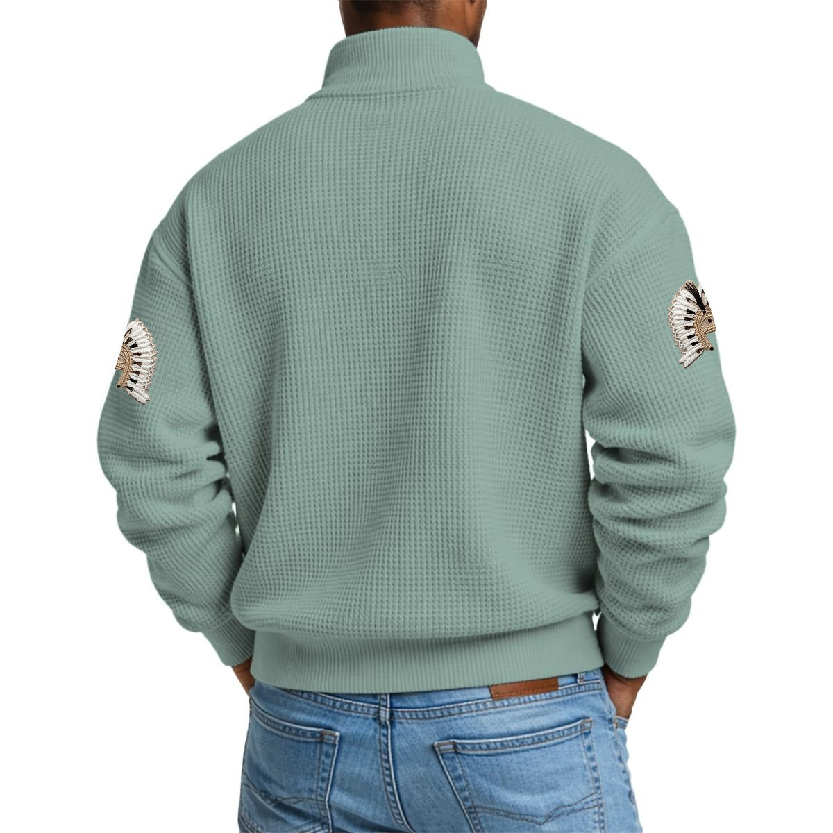 Torres Strait & PNG Men's Waffle Knit Casual Sweatshirt