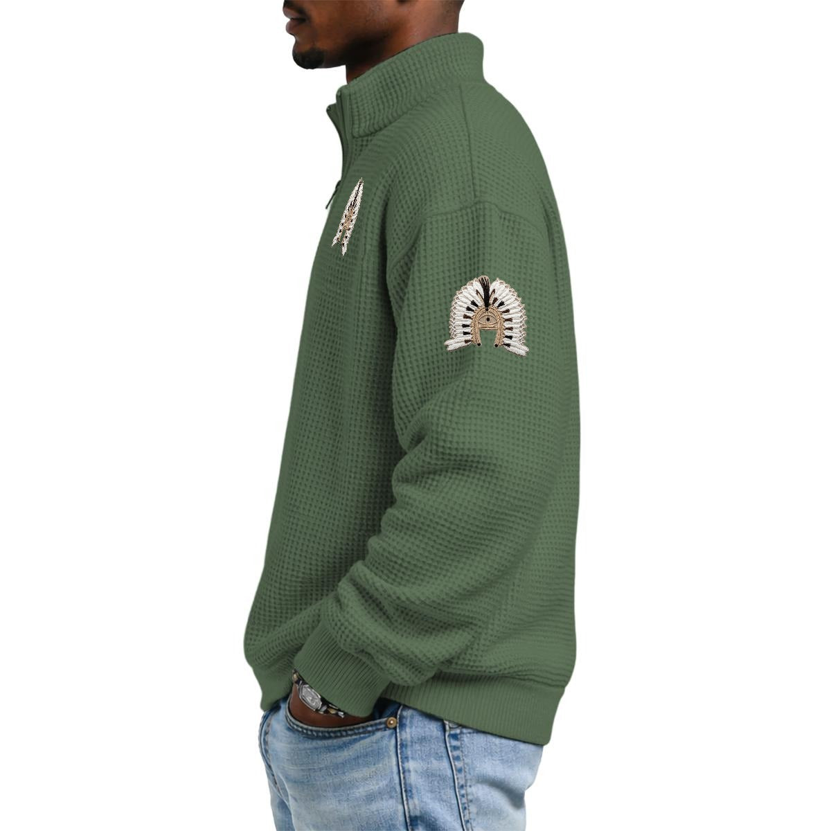 Torres Strait, Men's Waffle Knit Casual Sweatshirt.