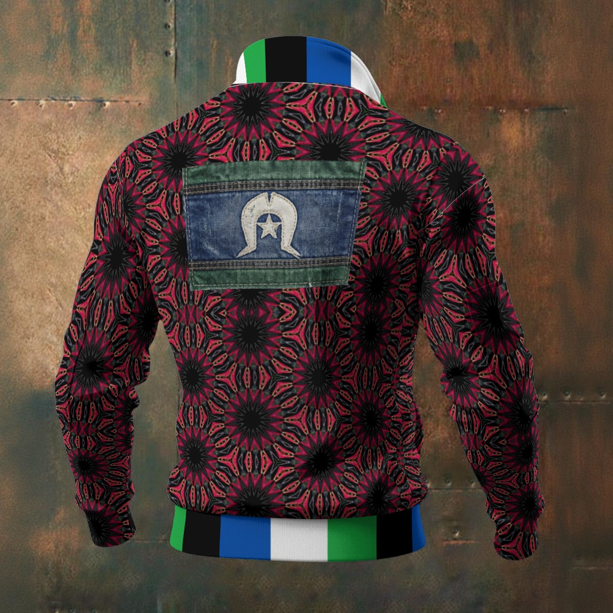 Kamu Pattern Design All-Over Print Men's Thick Knit Fleece Jacket
