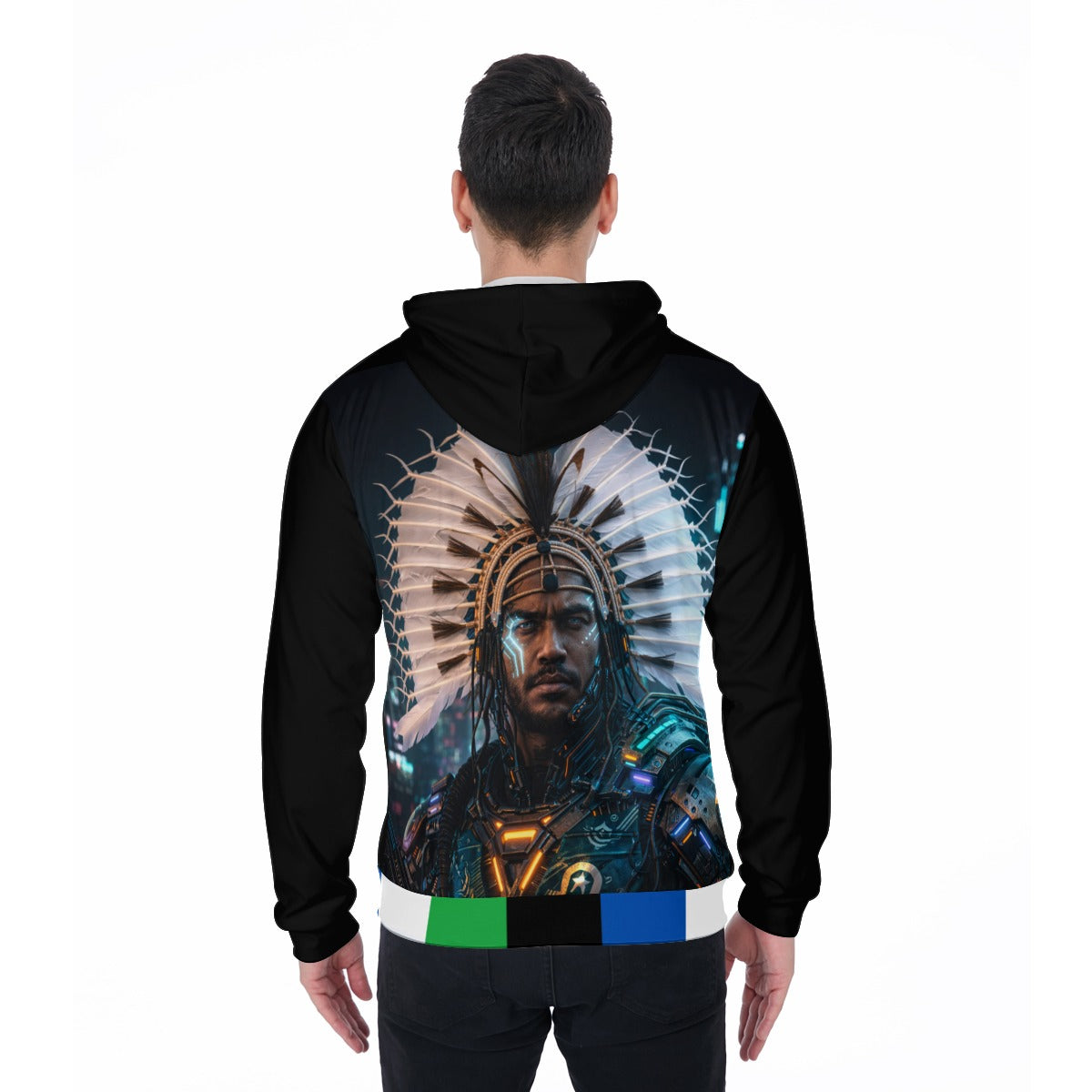 ZK Future Cyber Warrior Zip Up Hoodie With Pocket