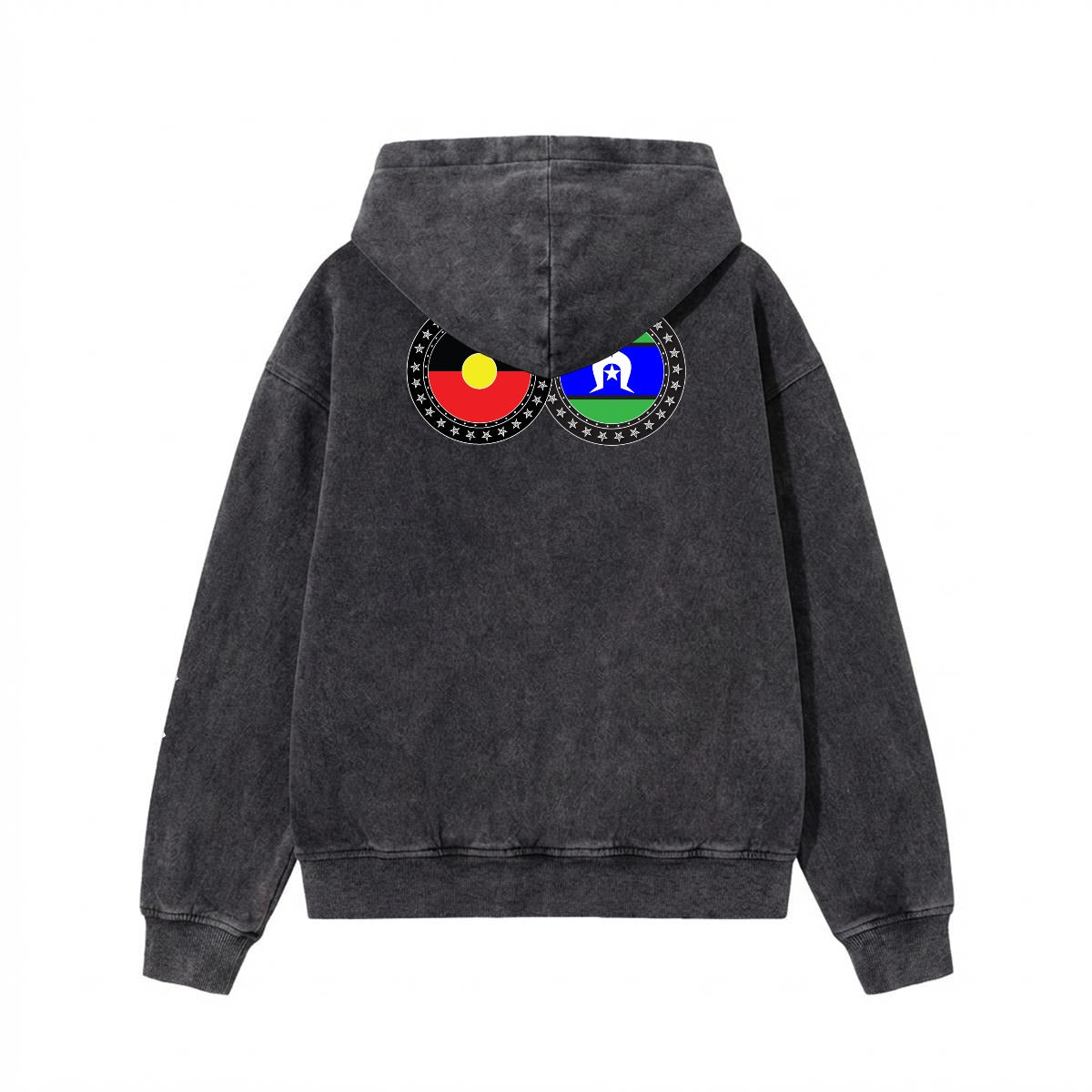 Aboriginal & Torres Strait Men’s Fleece-Lined Vintage Wash Zip Hoodie