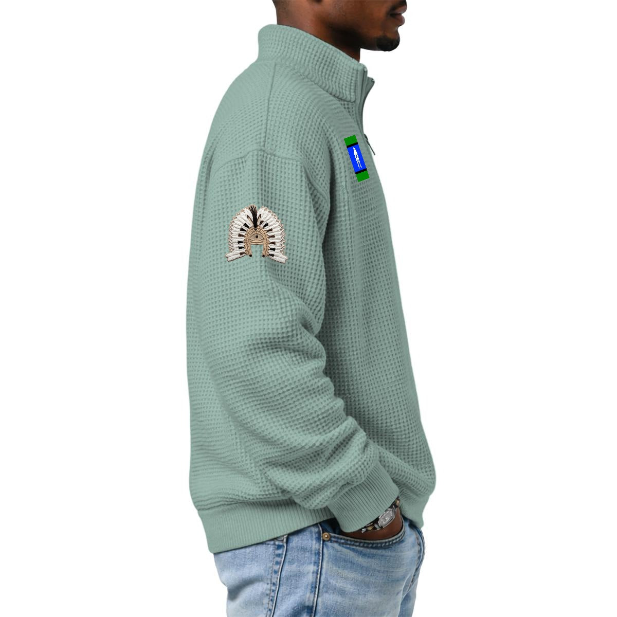 Torres Strait & PNG Men's Waffle Knit Casual Sweatshirt