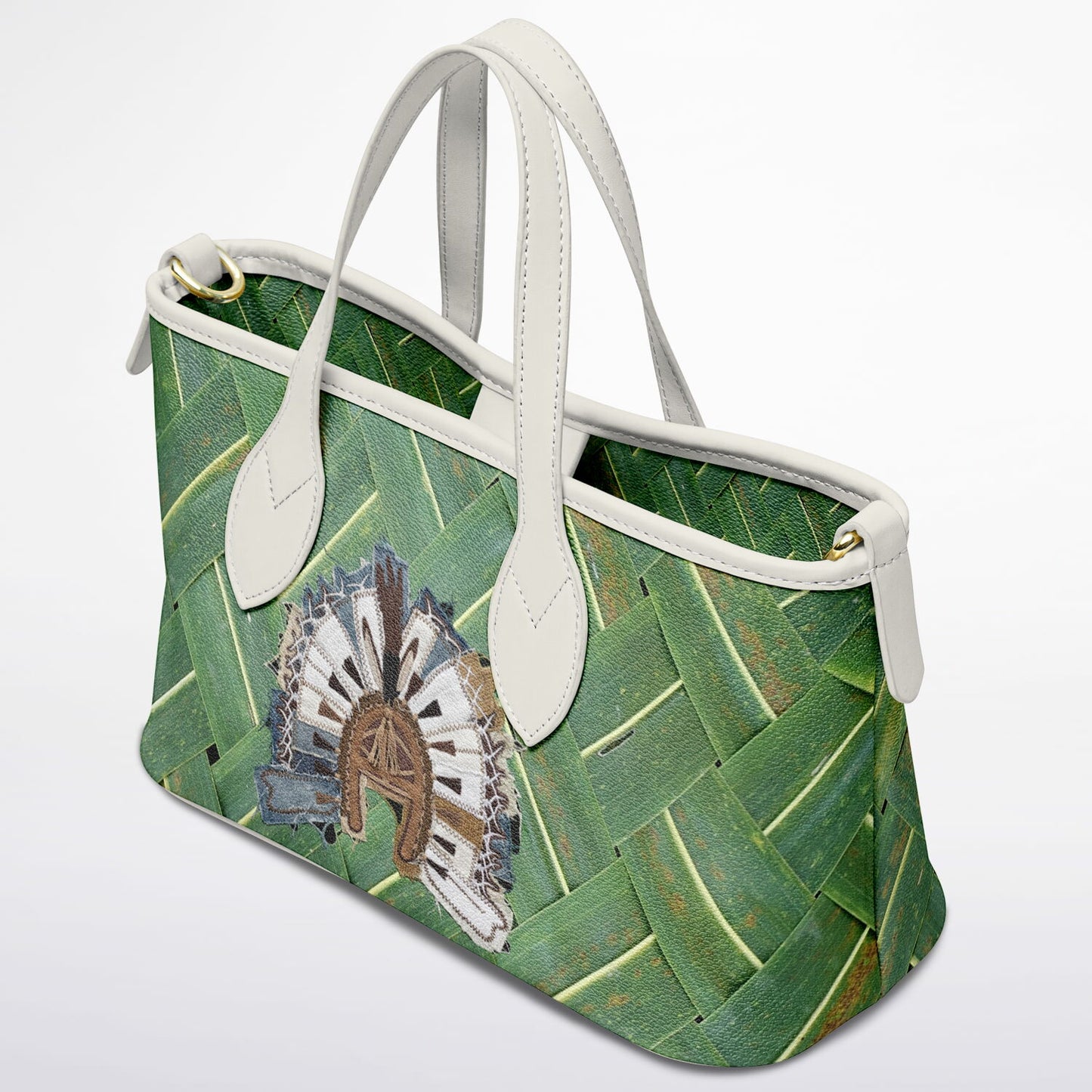 Coconut Leaf, Dhoeri Leather Tote Bag