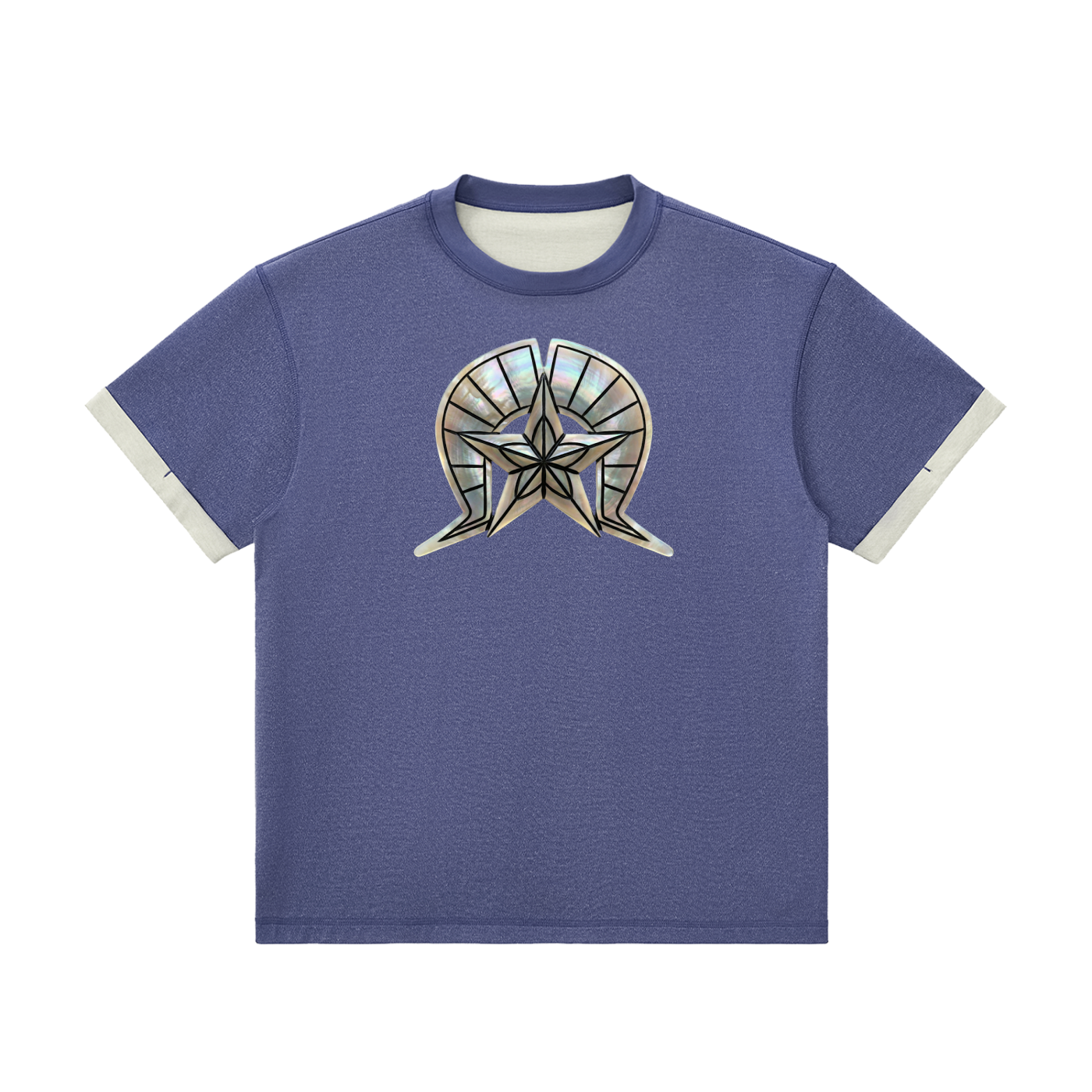 Contrast Cuff Cuffed T-Shirt