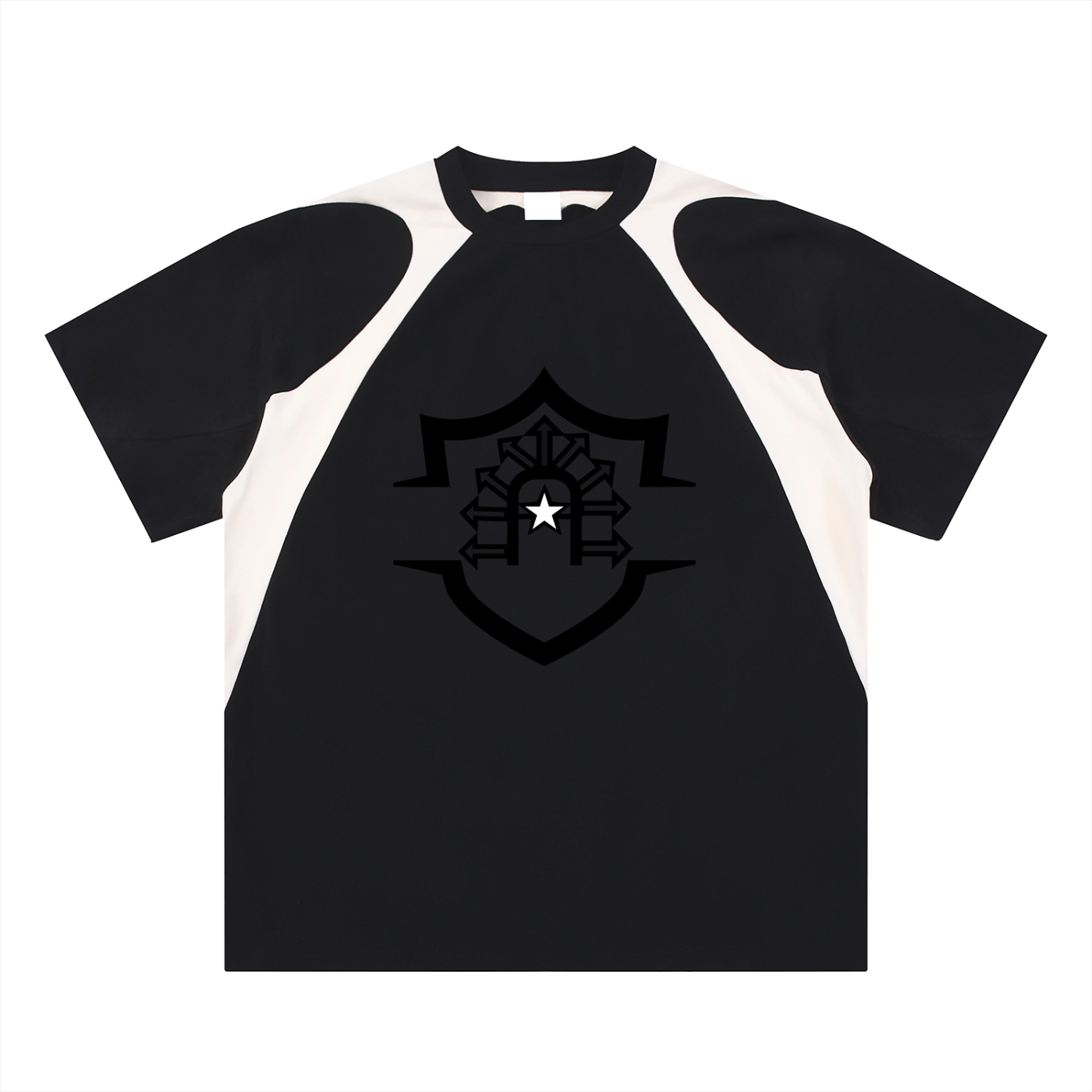 Contrast Panel Cotton T-Shirt