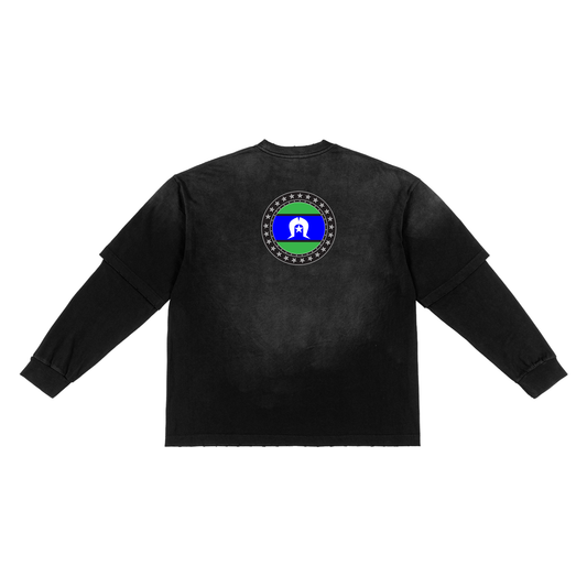 Sunfade Hand-Frayed Faux Two-Piece T-Shirt
