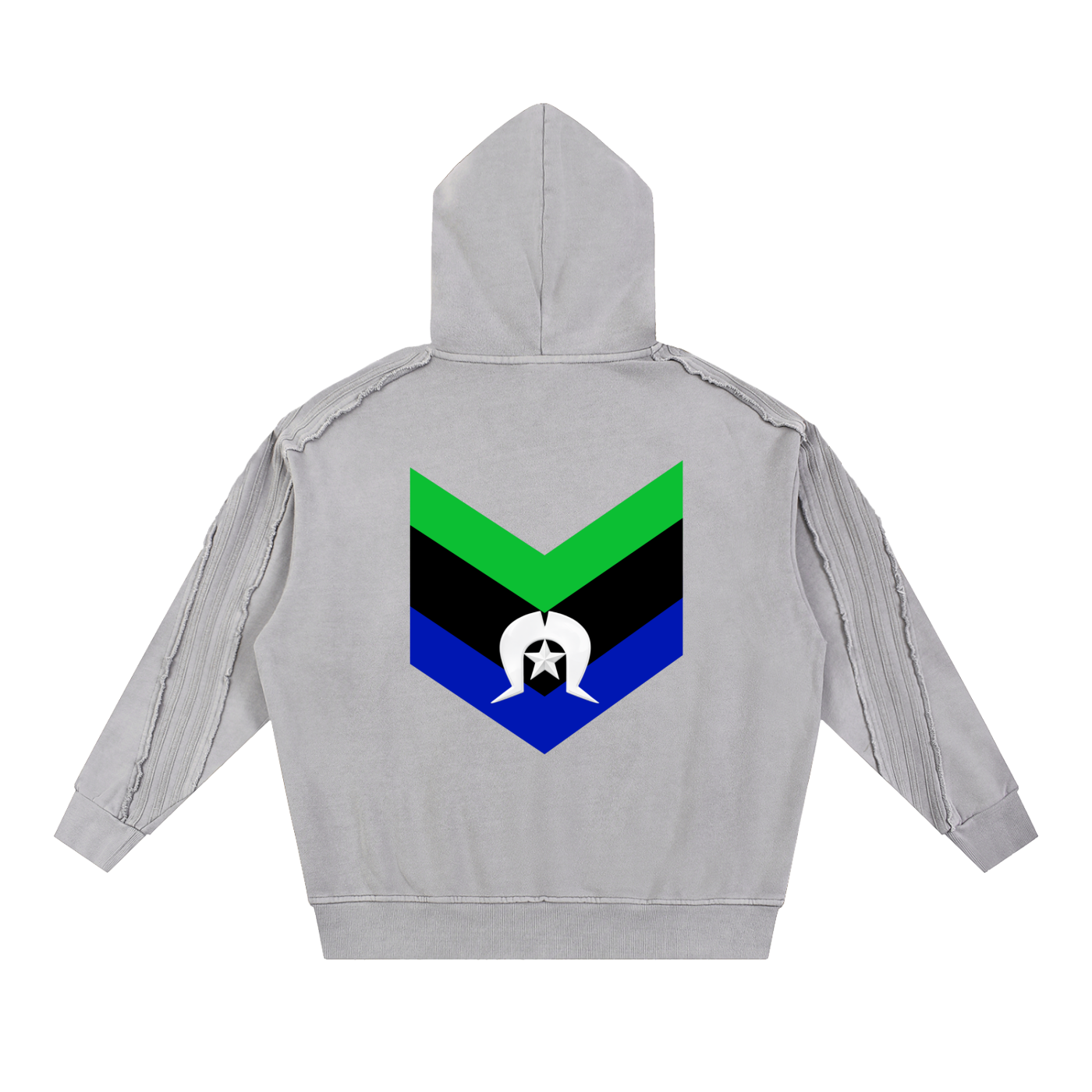 Torres Strait Snow Washed Tape Raw Edge Hoodie