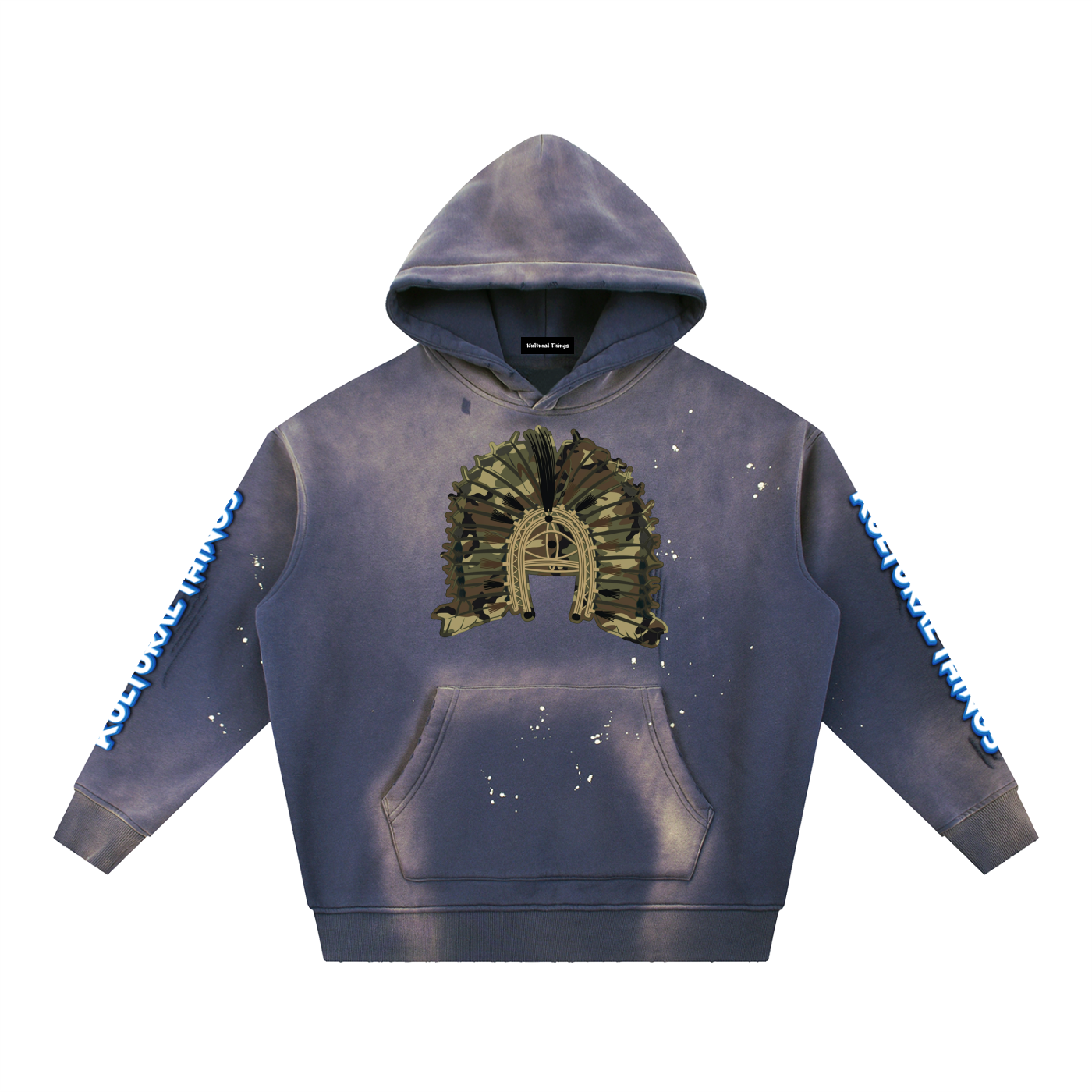 Vintage Washed Frayed Fleece Hoodie