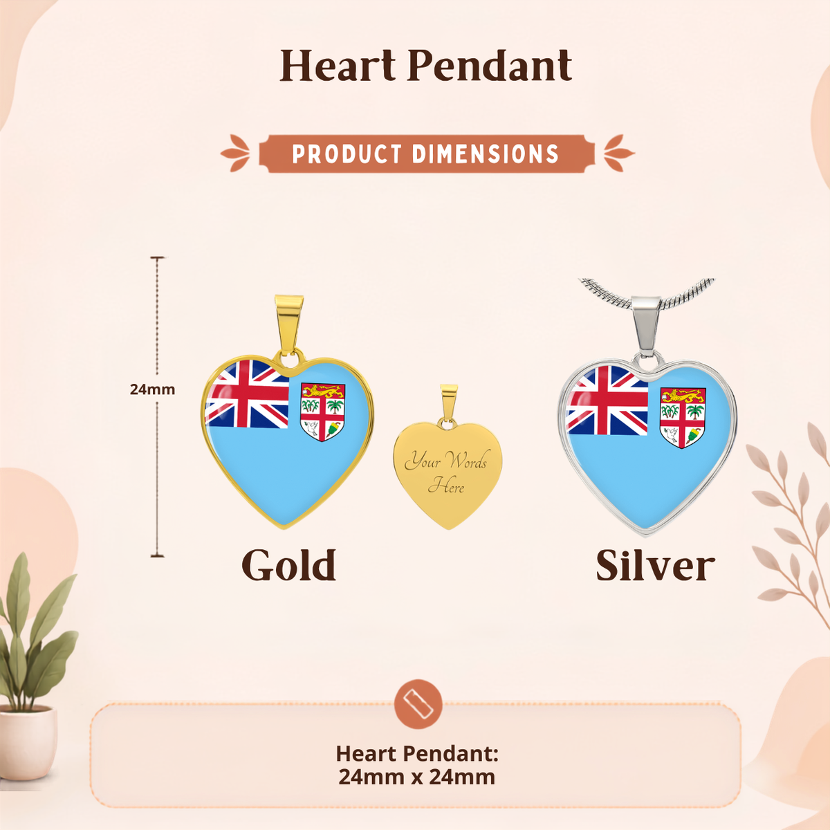 Fiji Flag Heart Necklace | Fiji Heart Pendant | Fiji Pride Jewelry | Fijian Flag Necklace | Patriotic Heart Charm | Gift for Fijians