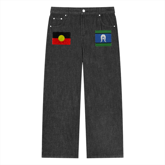 Unisex Vintage Wash Straight Leg Jeans