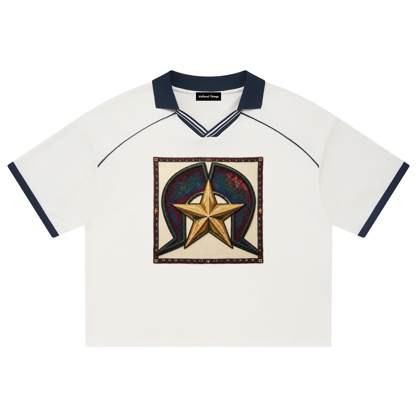 Unisex Collared Piping Boxy Soccer Jersey
