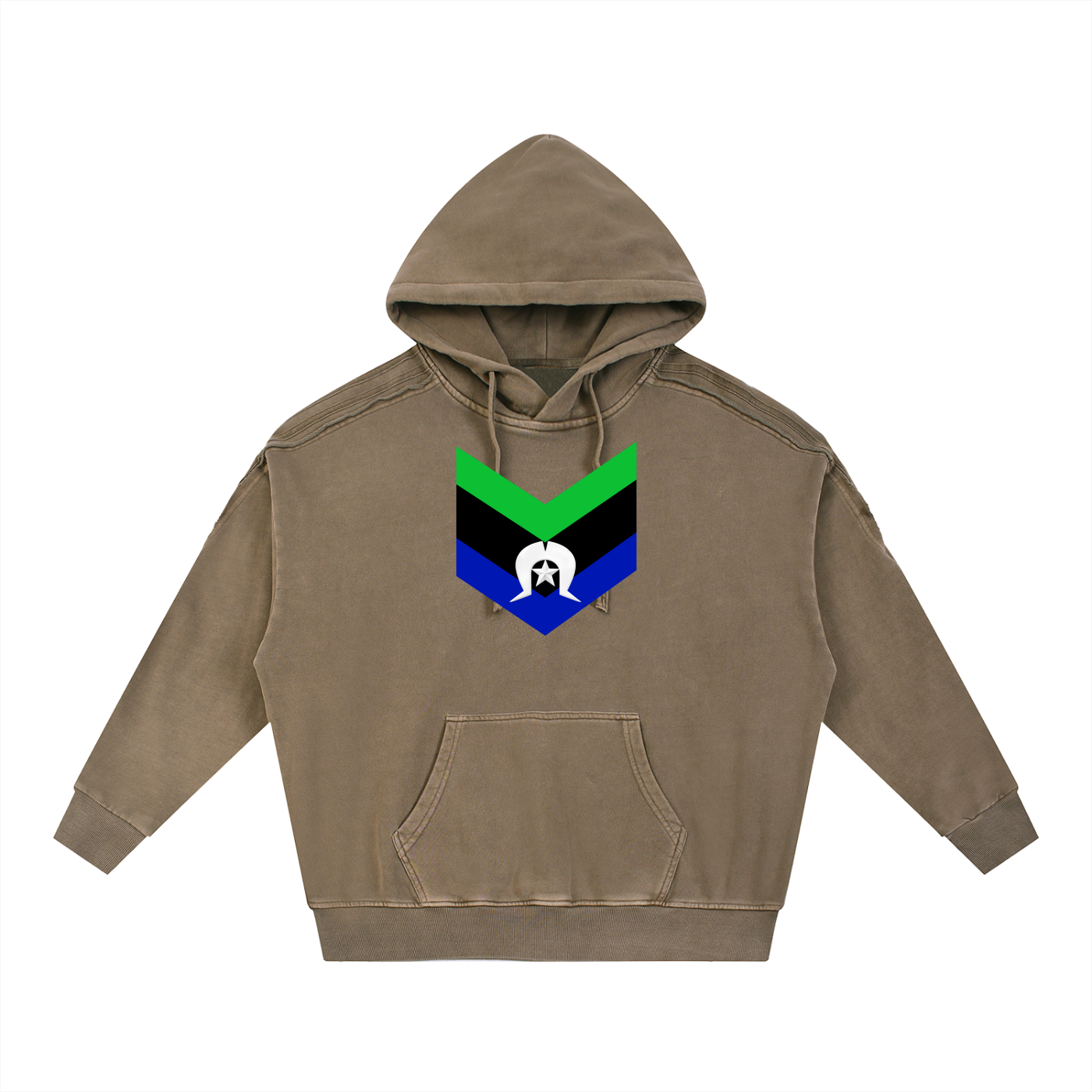 Torres Strait Snow Washed Tape Raw Edge Hoodie