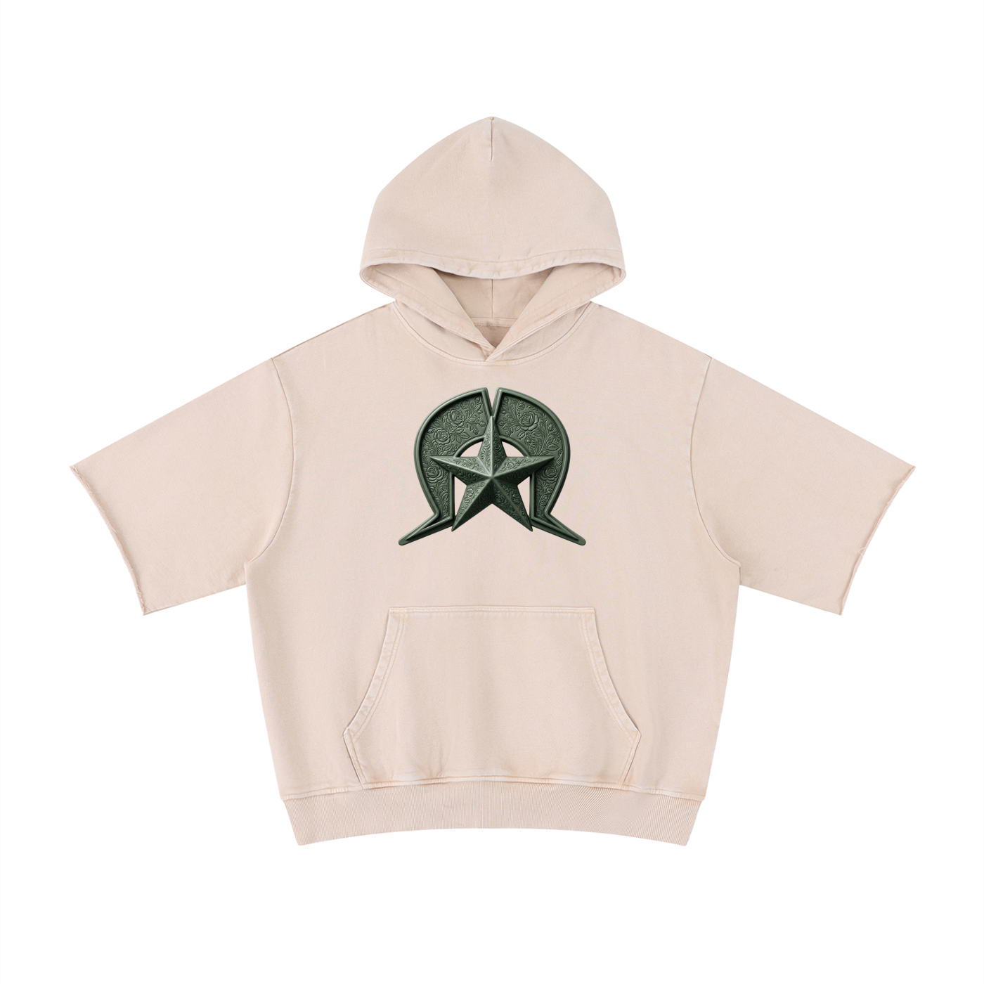 Unisex Mineral Wash Short Sleeve Hoodie