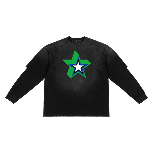 Sunfade Hand-Frayed Faux Two-Piece T-Shirt