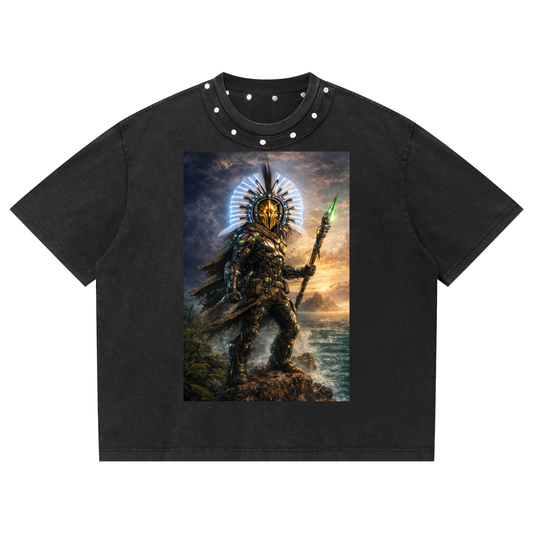 Torres Strait Islander, future Cyber Warrior, Studded T-Shirt.