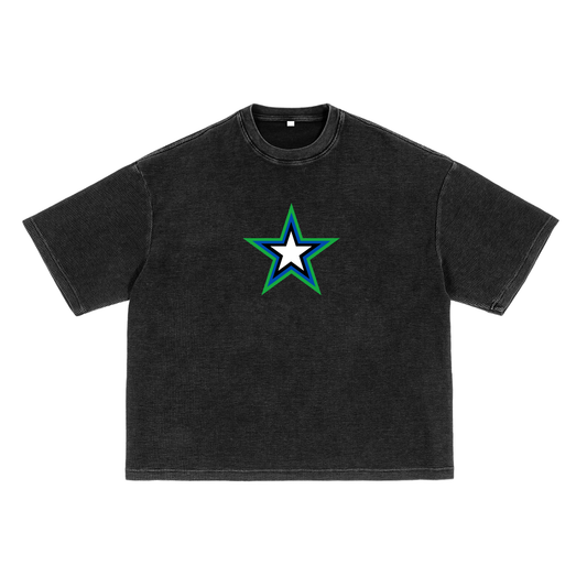 Waffle-Texture Washed Boxy T-Shirt