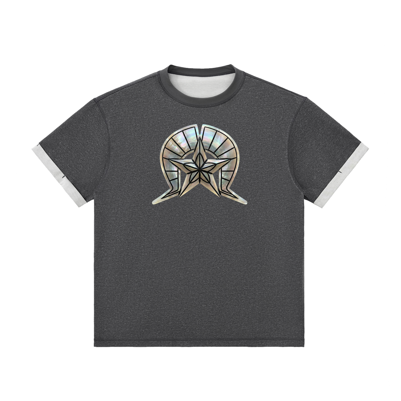 Contrast Cuff Cuffed T-Shirt