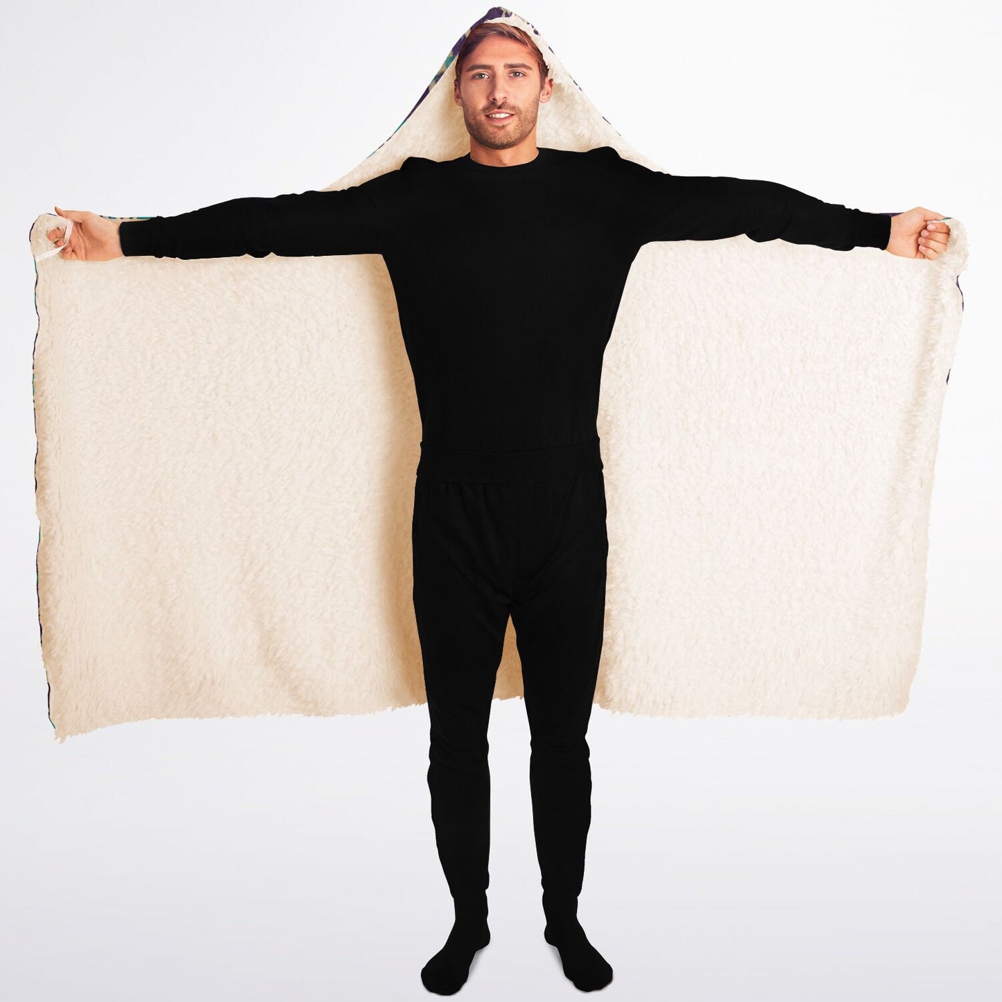 Hooded Blanket Sherpa - AOP