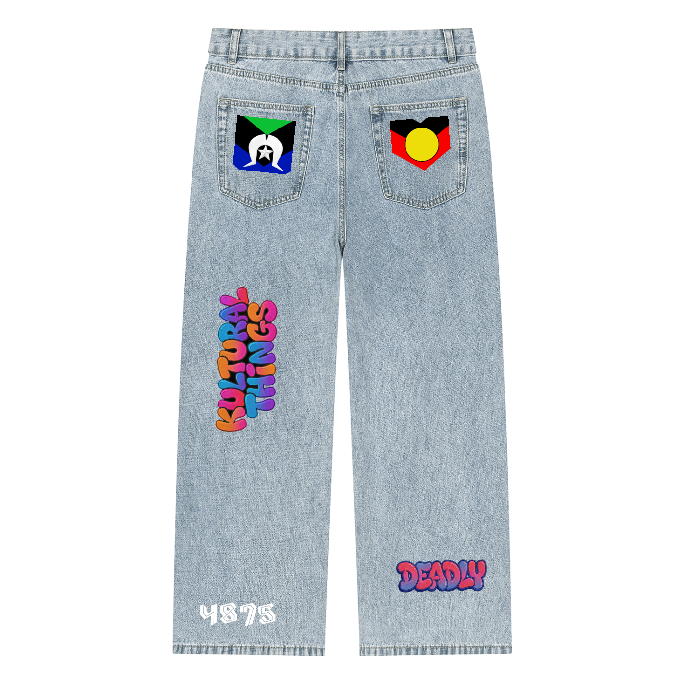 Unisex Vintage Wash Straight Leg Jeans