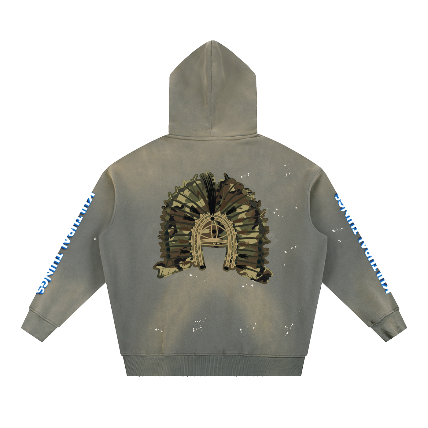Vintage Washed Frayed Fleece Hoodie