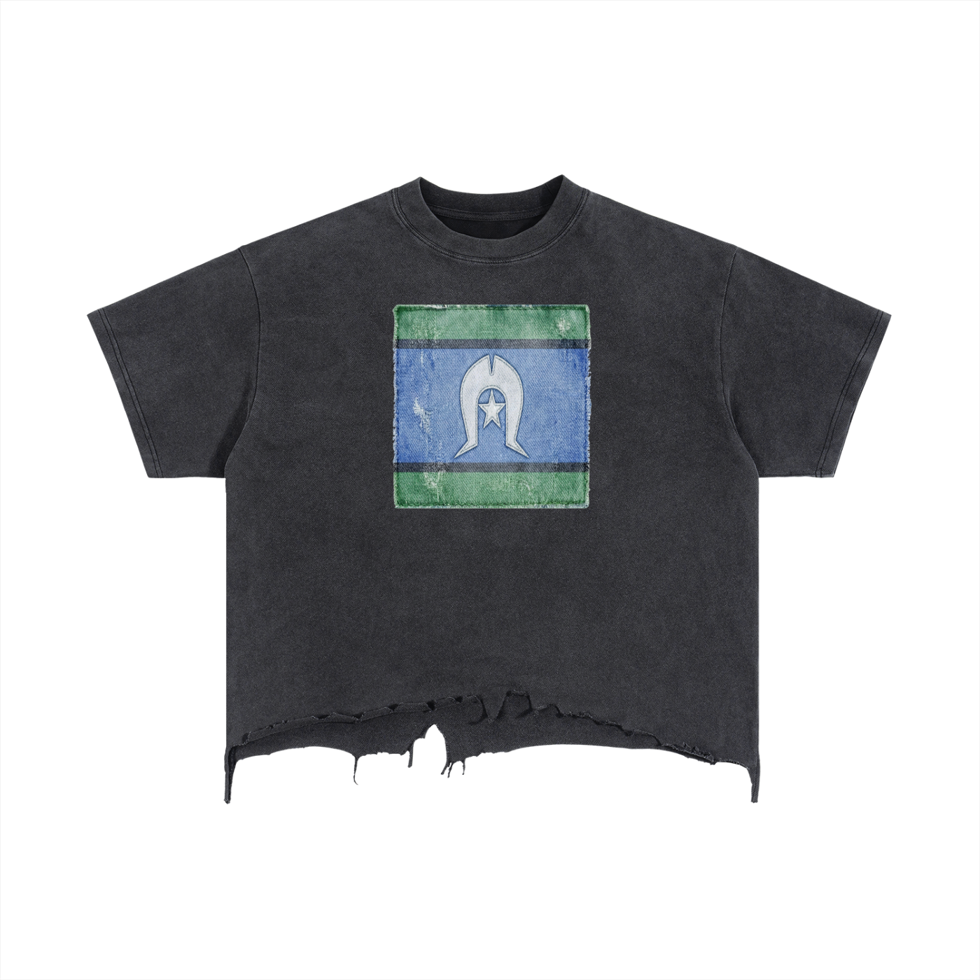Vintage Wash Boxy Distressed Hem T-Shirt