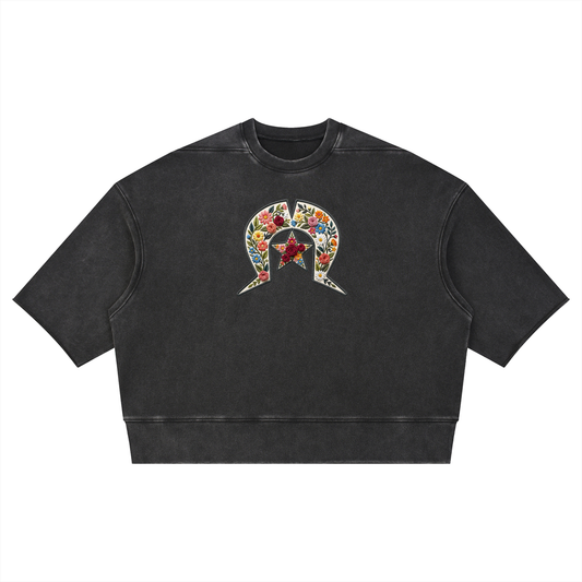 Unisex Mineral Wash Boxy Raw Edge T-Shirt