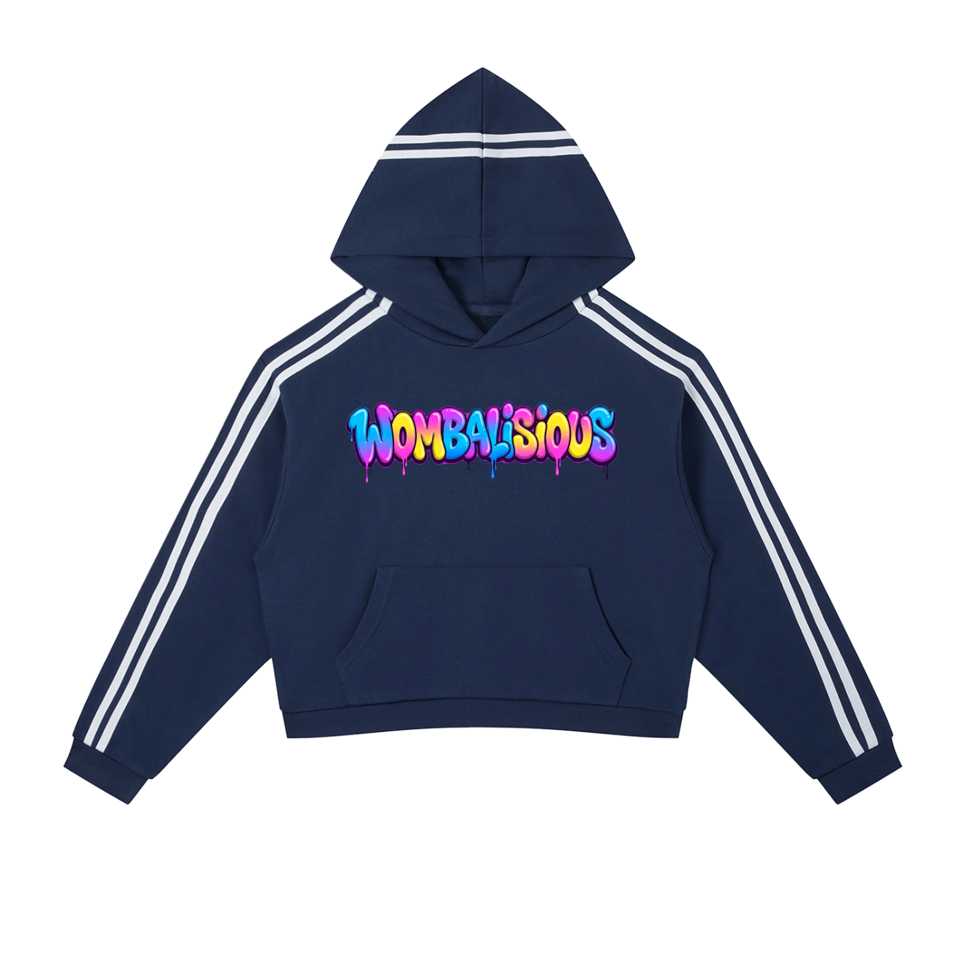 Wombalisious Side Stripe Cropped Hoodie For Women.