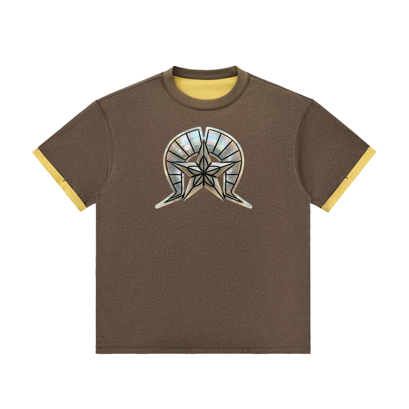 Contrast Cuff Cuffed T-Shirt