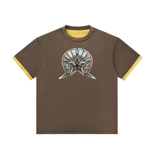 Contrast Cuff Cuffed T-Shirt