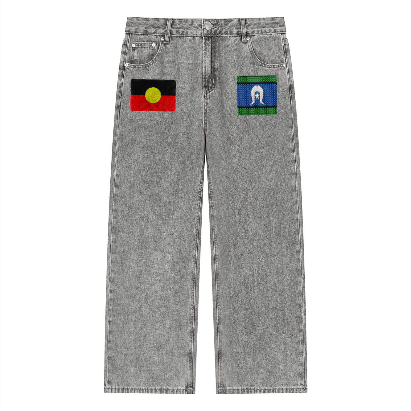 Unisex Vintage Wash Straight Leg Jeans