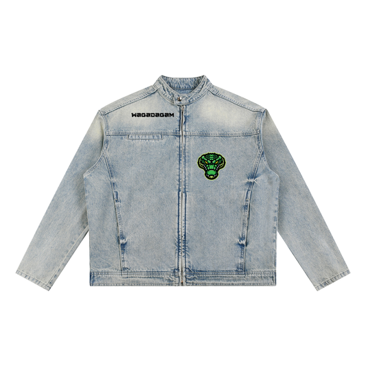 Wagadagam Vintage Wash Zip Denim Jacket - Wear it with Pride.