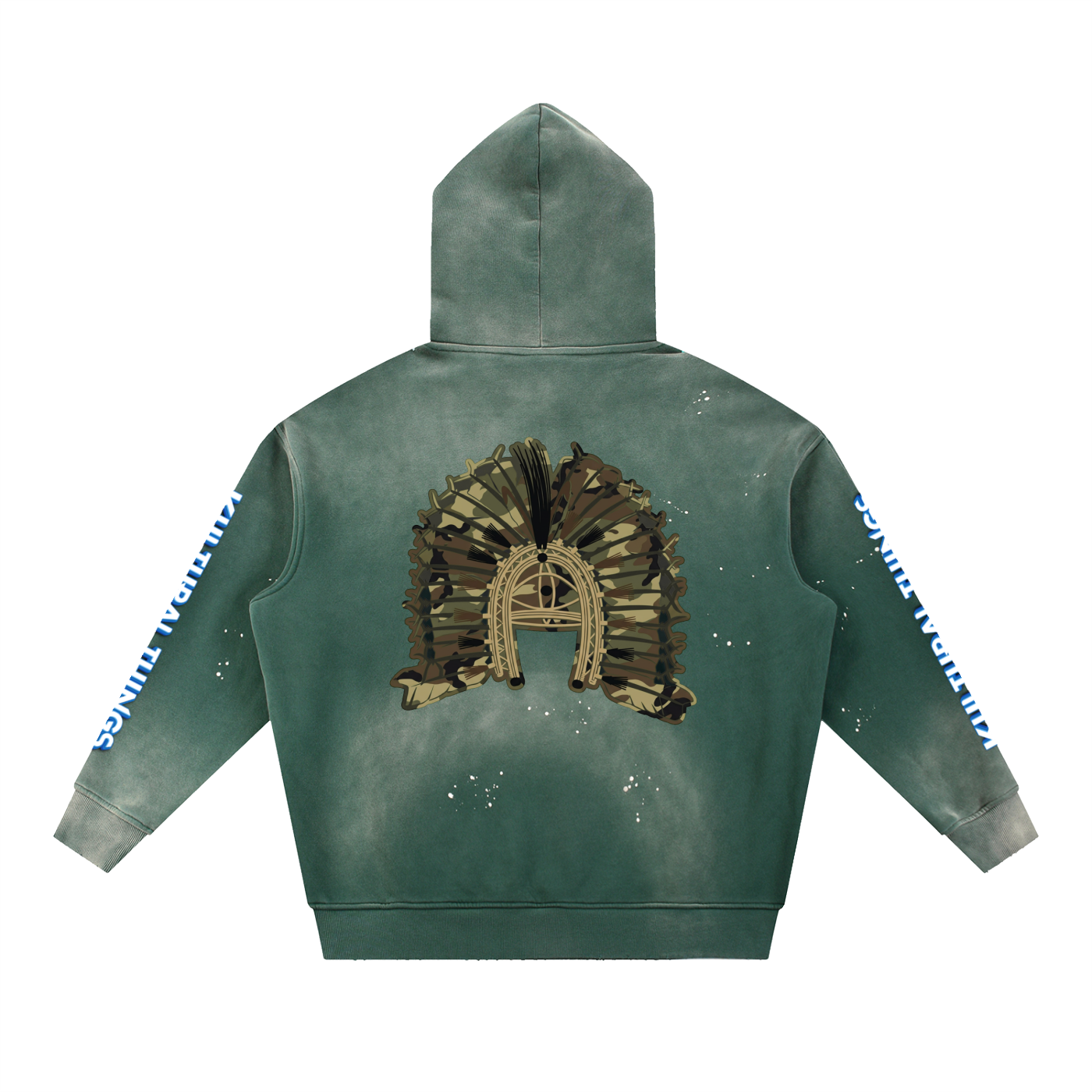 Vintage Washed Frayed Fleece Hoodie