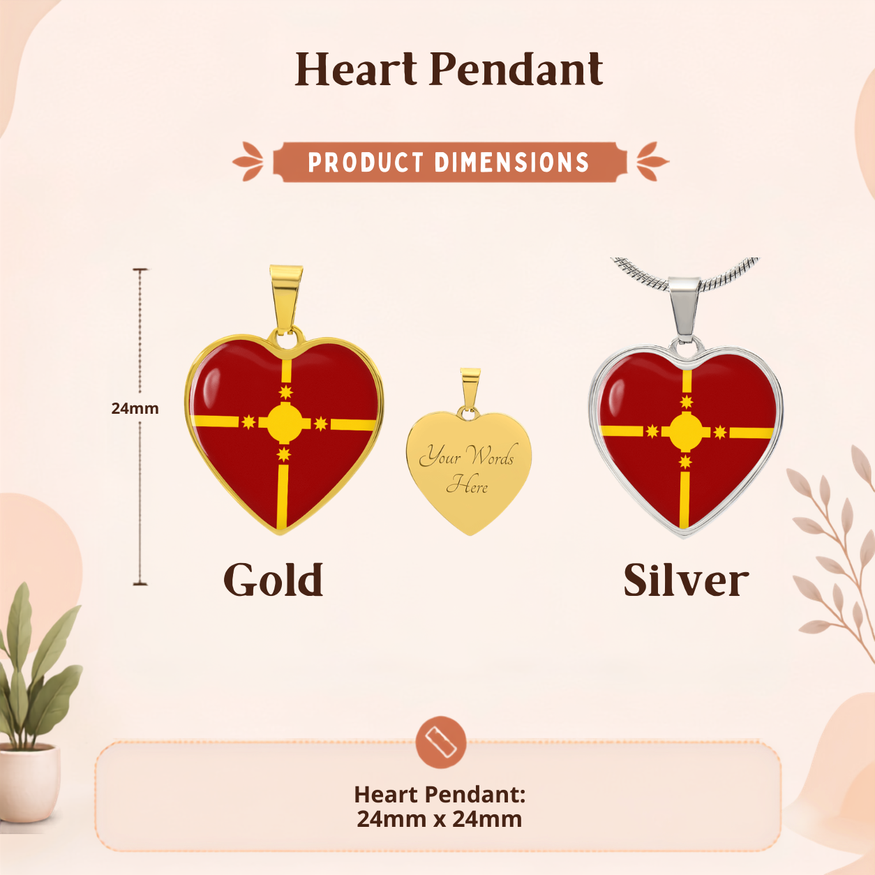 Rotuma Flag Heart Necklace | Rotuman Flag Necklace | Gold Heart Pendant | Cultural Pride Gift for Rotumans